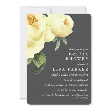 Vintage Yellow Rose Grey  Wedding