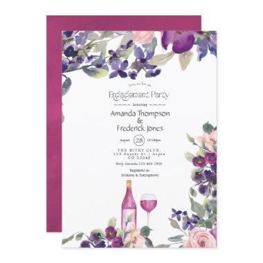 Violet and Plum Floral  Wine Tasting