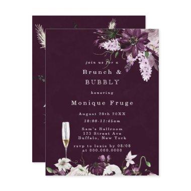 Violet and White Peonies Brunch & Bubbly Invites