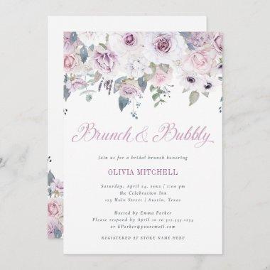 Violet Blush | Floral Bridal Brunch and Bubbly Invitations