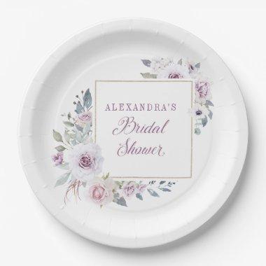 Violet Blush | Floral Bridal Shower Paper Plates