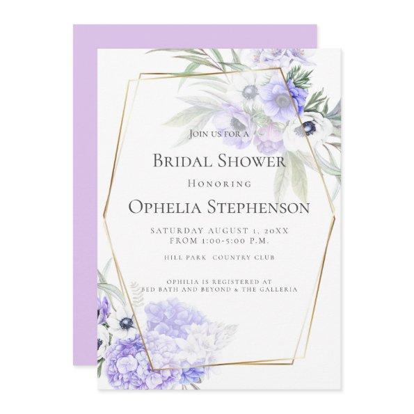 Violet Hydrangea and Anemone Floral Bouquet