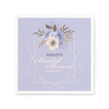 Violet Peach Pastel Geometric Roses  Napkins