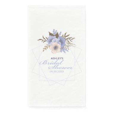Violet Peach Pastel Geometric Roses Bridal Shower Paper Guest Towels