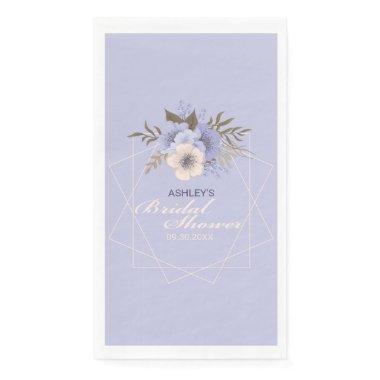 Violet Peach Pastel Geometric Roses Bridal Shower Paper Guest Towels