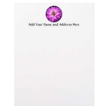 Violet/Purple Dahlia Letterhead