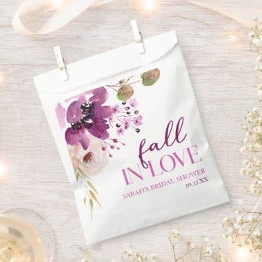Violet Purple Floral Fall In Love  Favor Bag
