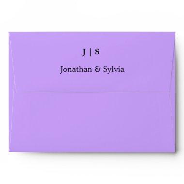 Violet Purple Monograms Name Colorful Cool Wedding Envelope