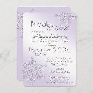 Violet Snowflake Bridal Shower Invitations