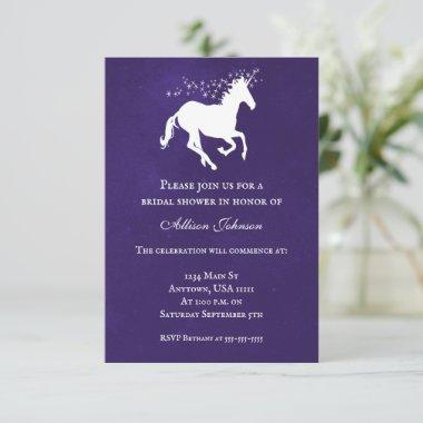 Violet Unicorn Bridal Shower Invite