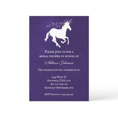 Violet Unicorn Bridal Shower Invite