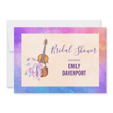 Violin, Ballet Shoes and Butterflies Bridal Shower Invitations