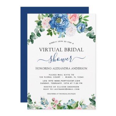 Virtual  Eucalyptus Blue Pink Floral