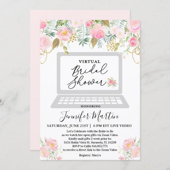 Virtual Bridal Shower Floral Invitations