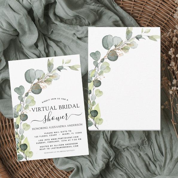 Virtual Bridal Shower Greenery Eucalyptus Invitations