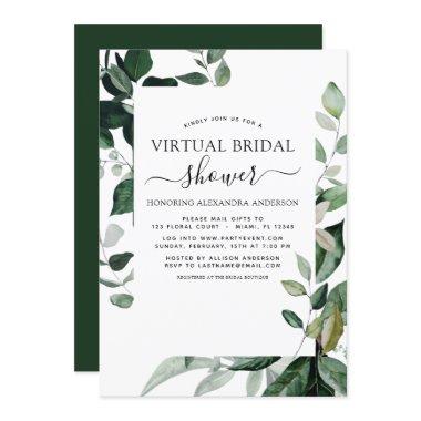 Virtual Bridal Shower Greenery Invitations