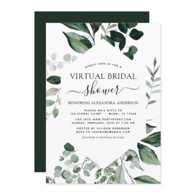 Virtual Bridal Shower Greenery Invitations