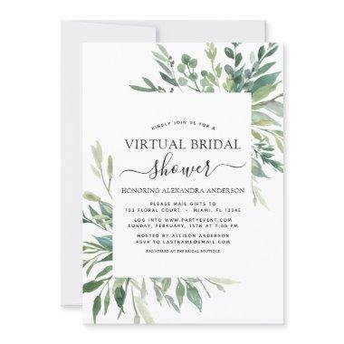 Virtual Bridal Shower Greenery Invitations