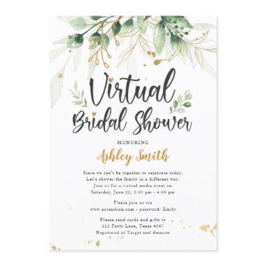 Virtual Bridal Shower Invitations Greenery Shower