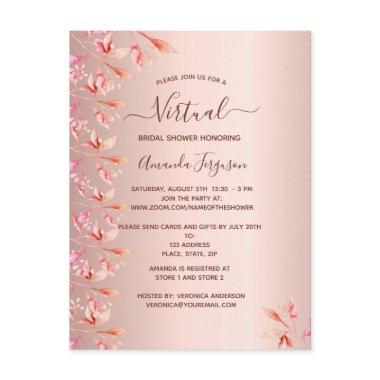 Virtual  rose gold fall invitation post
