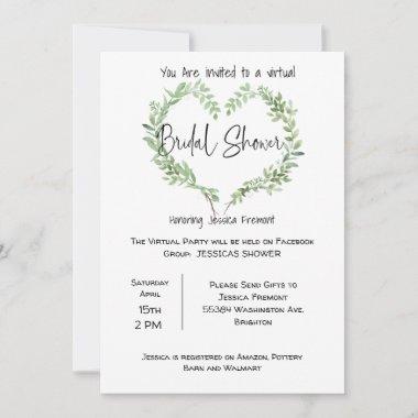 Virtual Bridal Wedding Shower Facebook Invitations