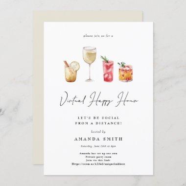 Virtual Happy Hour Cocktail Party Social Distance Invitations