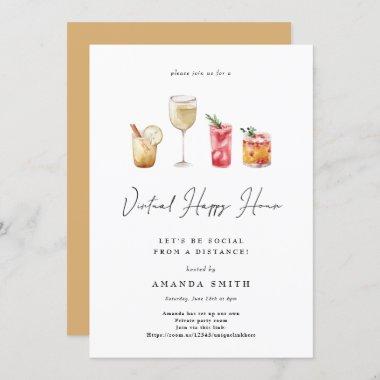 Virtual Happy Hour Cocktail Party Social Distance Invitations