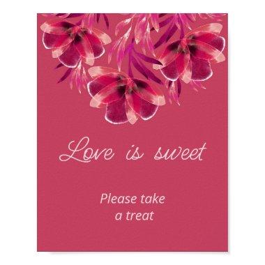 Viva Magenta Floral love is sweet   Poster