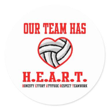 VolleyChick Heart Classic Round Sticker