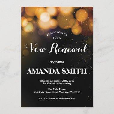 Vow Renewal Invitation Invitations Gold Glitter