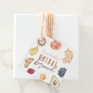 Waffles Coffee Fruits Watercolor Bridal Brunch Favor Tags