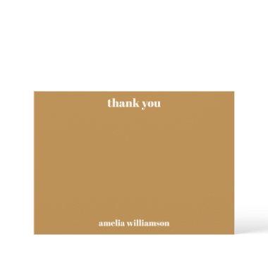 Warm Brown Fall Personalized Bridal Shower Thank You Invitations