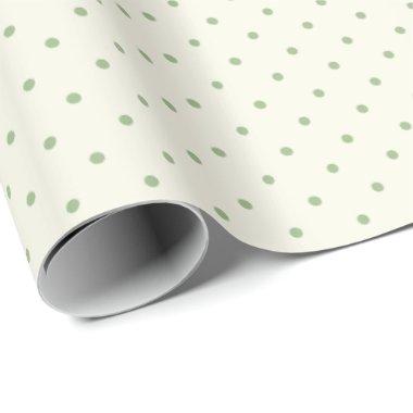 Warm Green | Cream Polka Dot Wrapping Paper