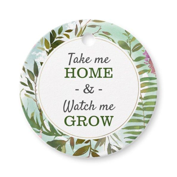 Watch Me Grow Greenery Baby Shower Sprinkle Round Favor Tags