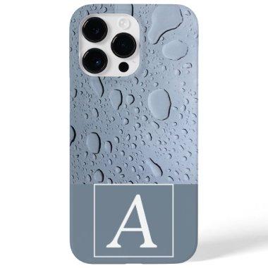 Water Drops Photo Monogram Initials Custom Name Case-Mate iPhone 14 Pro Max Case