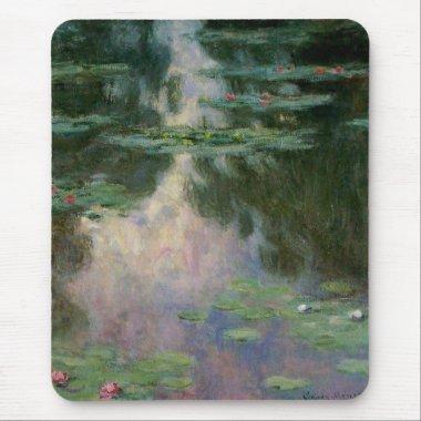 WATER LILIES IN PINK GREEN POND by Claude Monet Mouse Pad