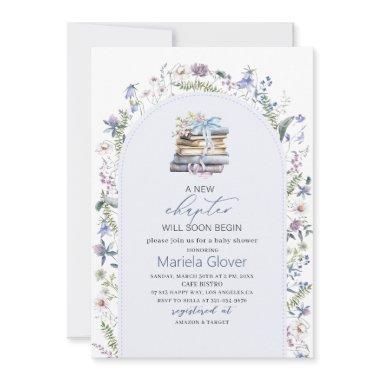 Watercolor A New Chapter Begin Baby Shower