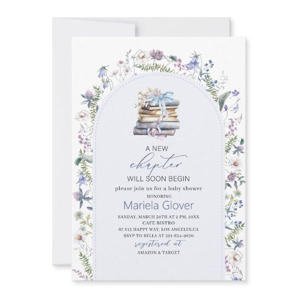 Watercolor A New Chapter Begin Baby Shower