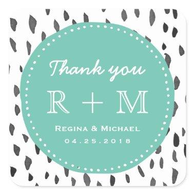 Watercolor Abstract Pattern Wedding Favor Sticker