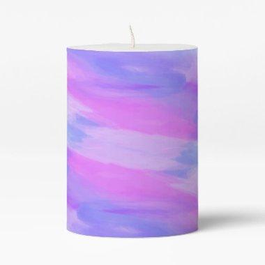 Watercolor Abstract Texture in Pastel Colors Pillar Candle