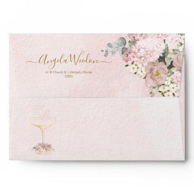 Watercolor Alabaster Roses Brunch Bubbly Envelope