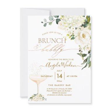 Watercolor Alabaster Roses Brunch Bubbly
