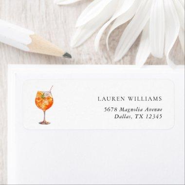 Watercolor Aperol Spritz  Address Label