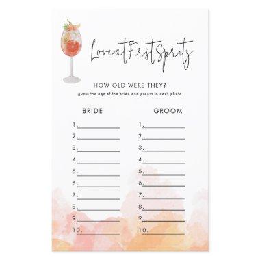 Watercolor Aperol Spritz Bridal Shower Game