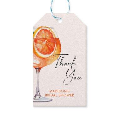 Watercolor Aperol Spritz Bridal Shower Gift Tags