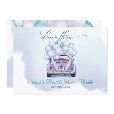 Watercolor Aqua and Lilac DriveThru