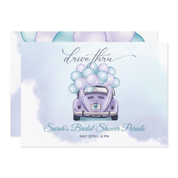 Watercolor Aqua and Lilac DriveThru