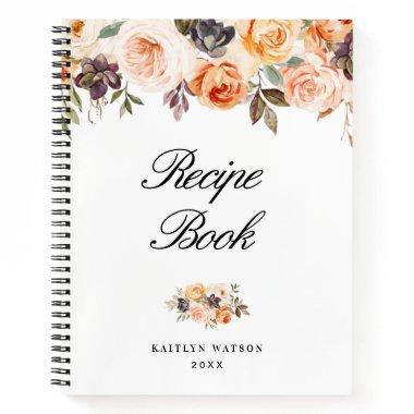 watercolor autumn floral Recipe Book