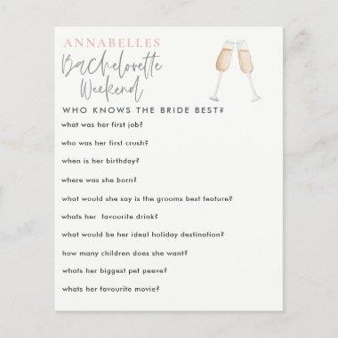 watercolor bachelorette who know the bride game
