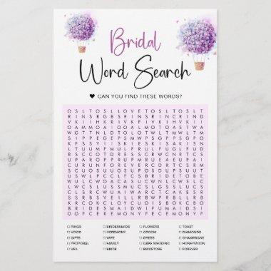 Watercolor Balloon Flowers | Word Search Game